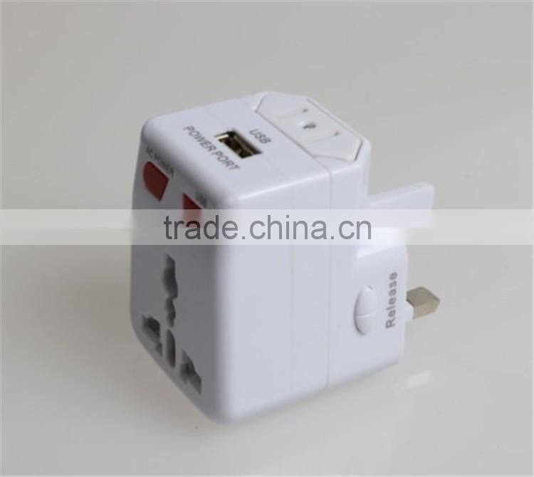 Global Travel plug multifunction converter with a single USB port universal adapter