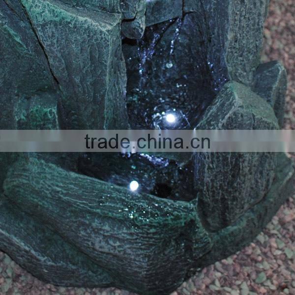 Beautiful fiberglass green rock oriental water fountains