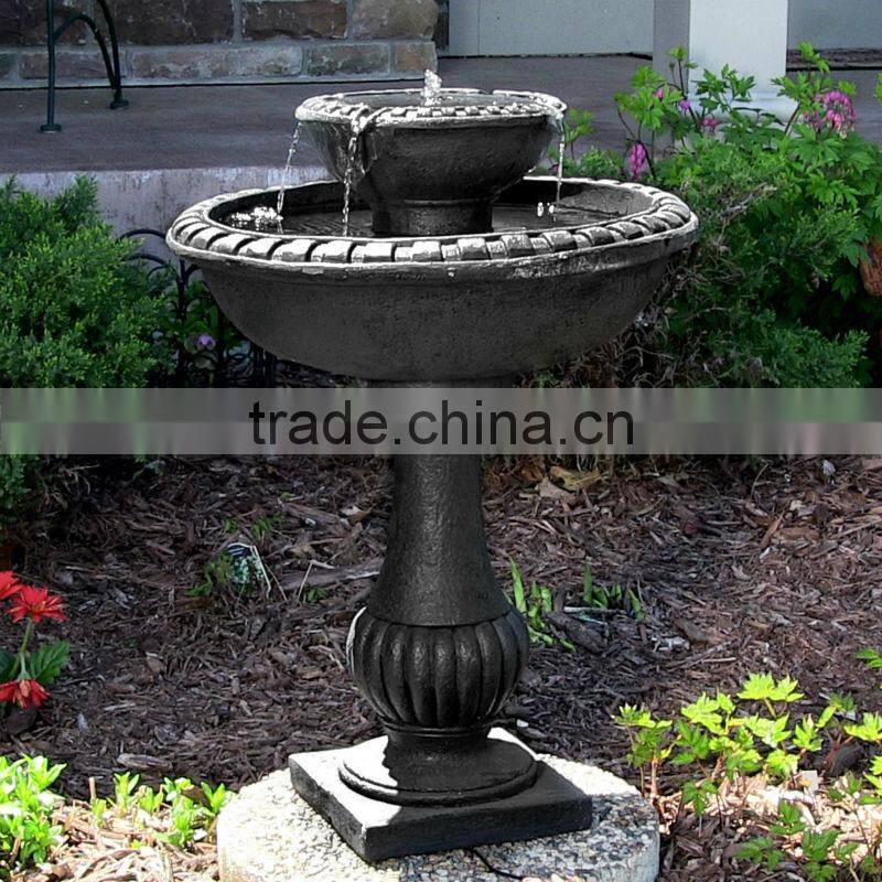 Outdoor Classics Gardens Solar Two Tiered Birdbath Fountain
