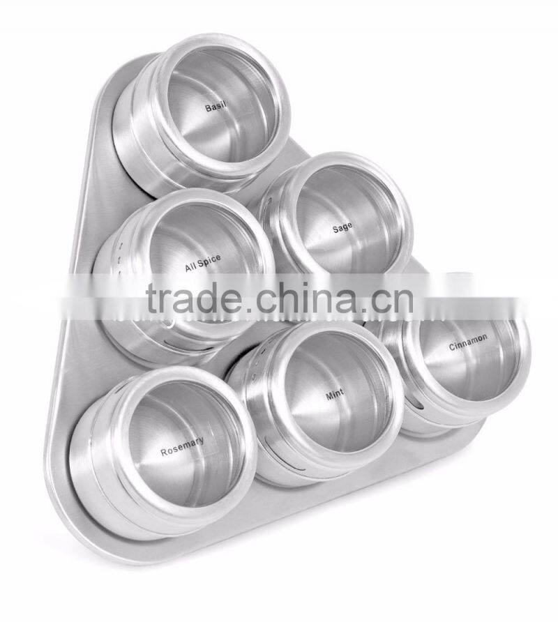 High Quality Useful Spice Stainless Steel Magnetic Cruet Condiments Spice Rack