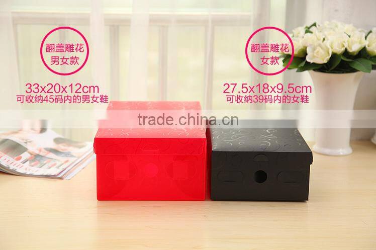 Q1126 wholesale colorful plastic shoes storage box