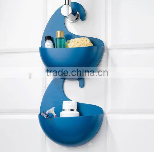 Plastic Bathroom Shower Caddy With Hook/ Plastic Bathing Storage Box With Hook/Hanging Bathroom Shower Caddy