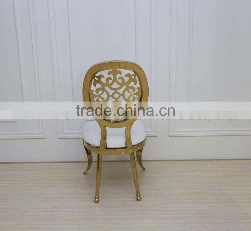 Craving golden stainless steel wedding chair