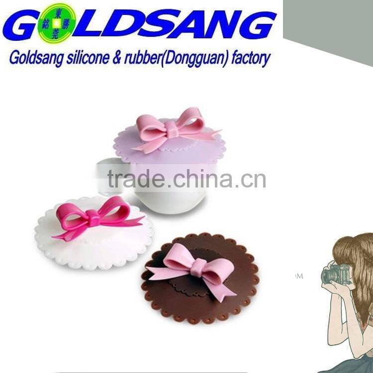 silicone bowknot cup cover heat resistant silicone cup lid
