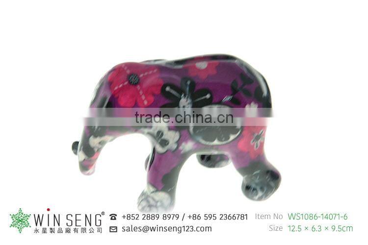 wholesale hand painted OEM art decor cute novelty ceramic elephant money bank