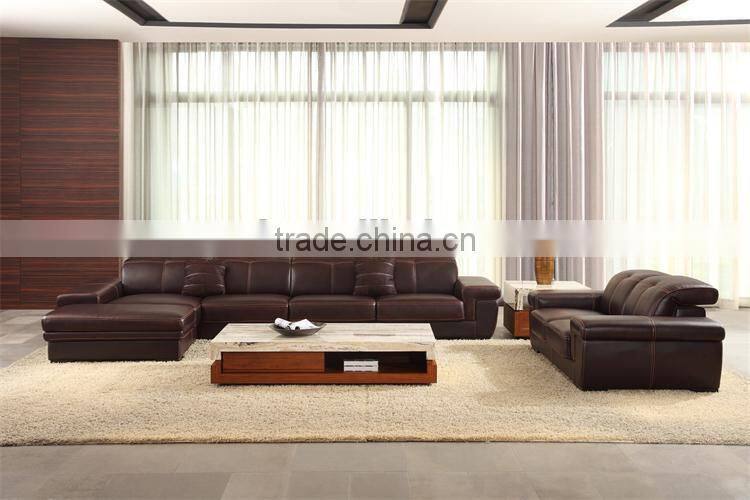 luxury furniture modern 100% top grain leather sofa set