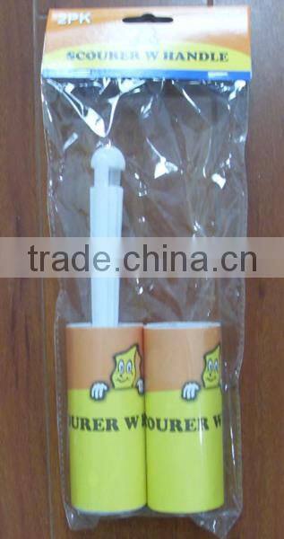 Wholesale plastic dust removal sticky roller set with 1 refill