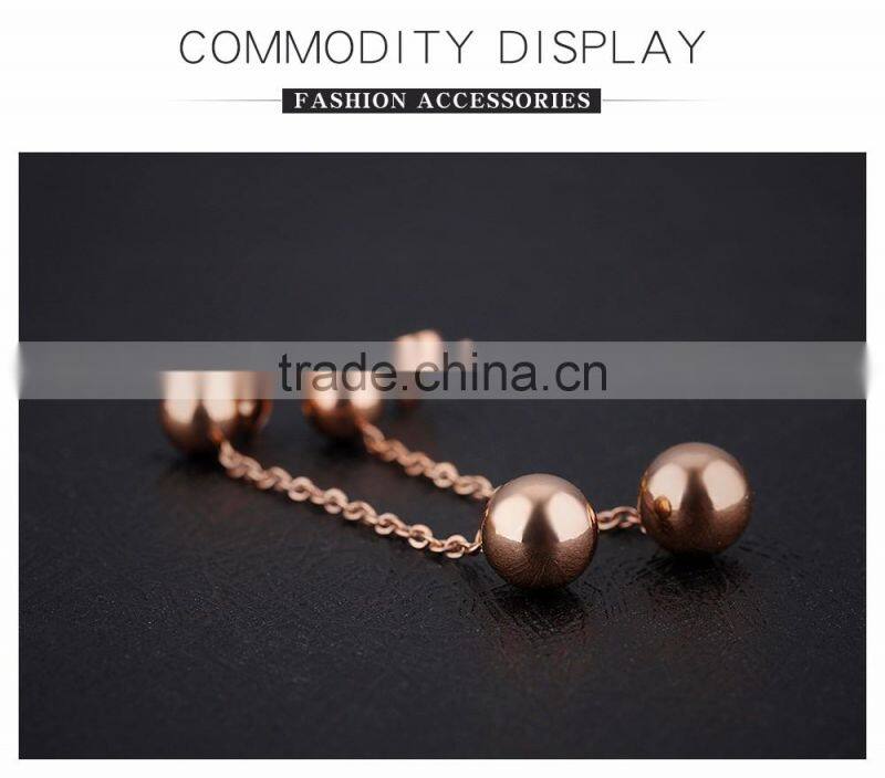 Simple Rose Gold Earring Designs for Women Tiny Long Chain Earrings Stainless Steel Earring