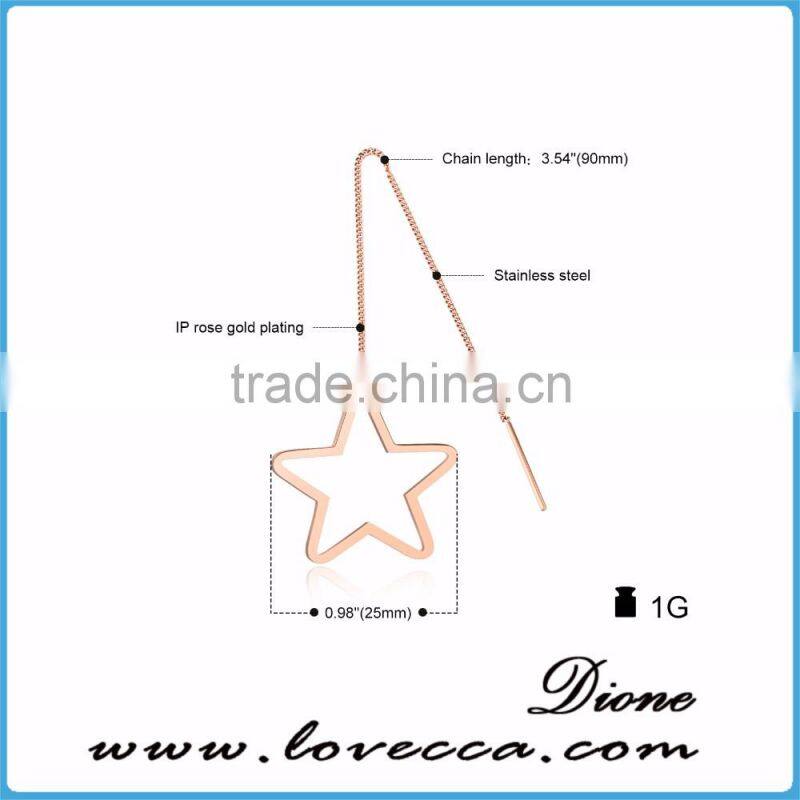 Latest earring designs Ear Line long chain line earrings Stainless steel