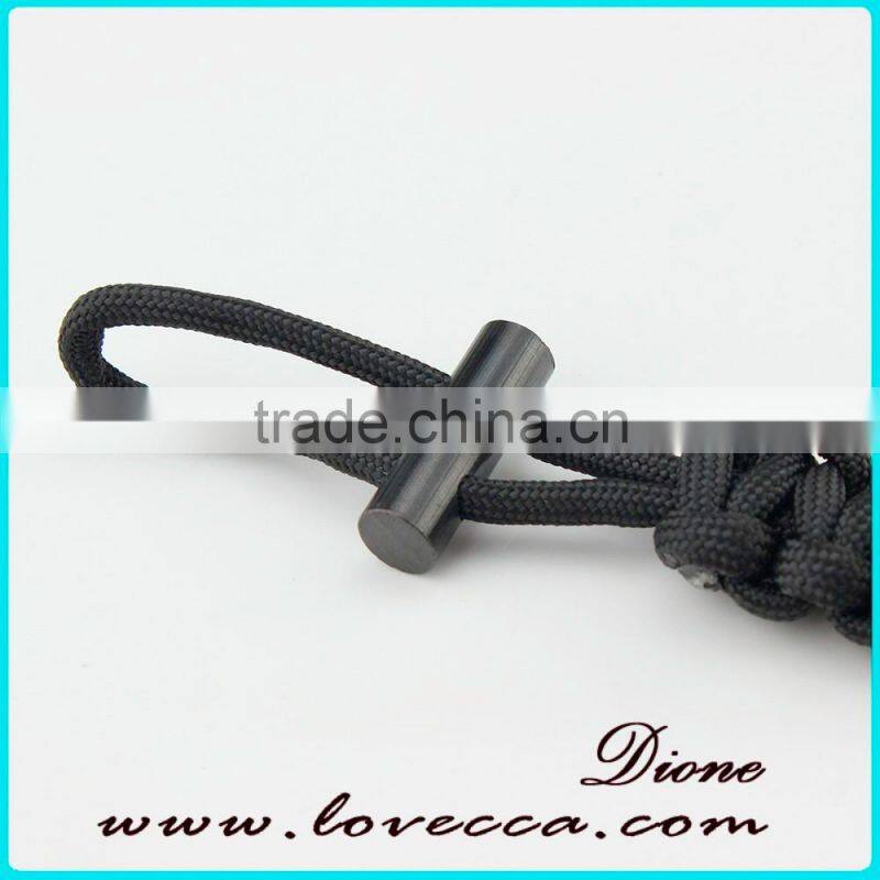Camping /outdoor 350/550 cord firestarter survival flint bracelet with fishing tool, firebar