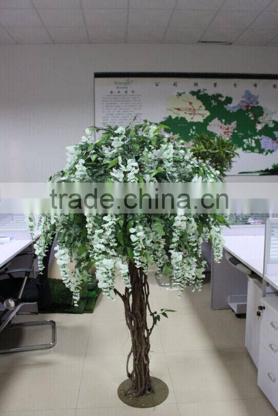 artificial wisteria tree,white wisteria flower tree/small size flower tree