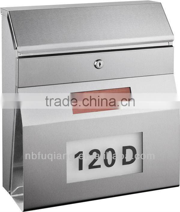 FQ-198 Modern house numbers light address numbers wall mounted stainless steel mailbox