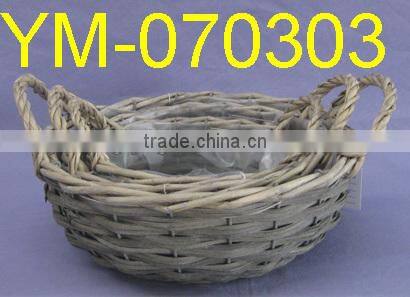 Rectangular Willow Garden Basket With Ears.