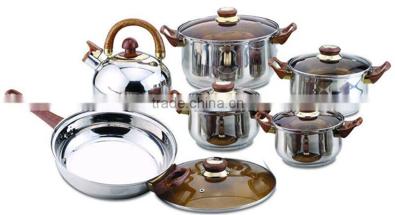 Hot sales cheap price 12pcs stainless steel cookware set