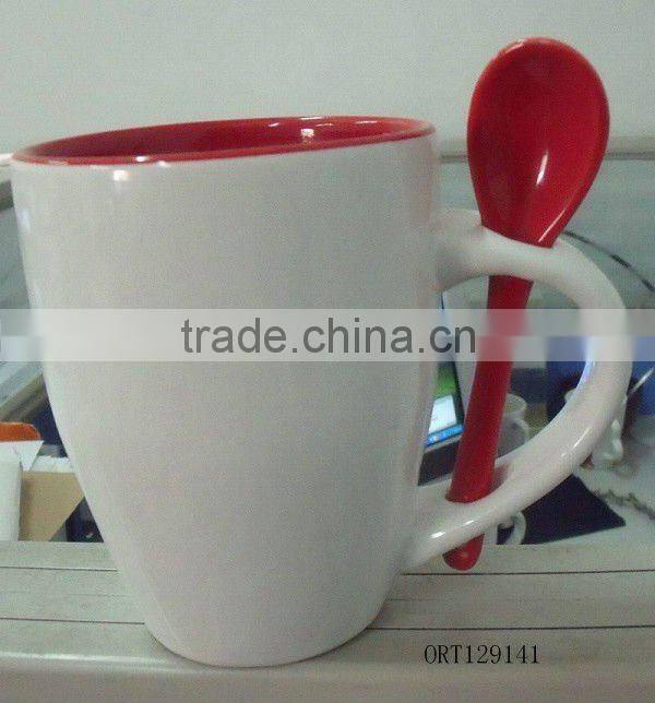 ceramic mug with spoon