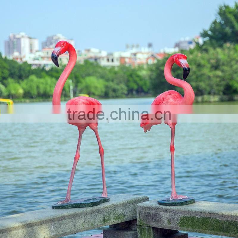 outdoor decoration life size animals fiberglass flamingo statue for sale