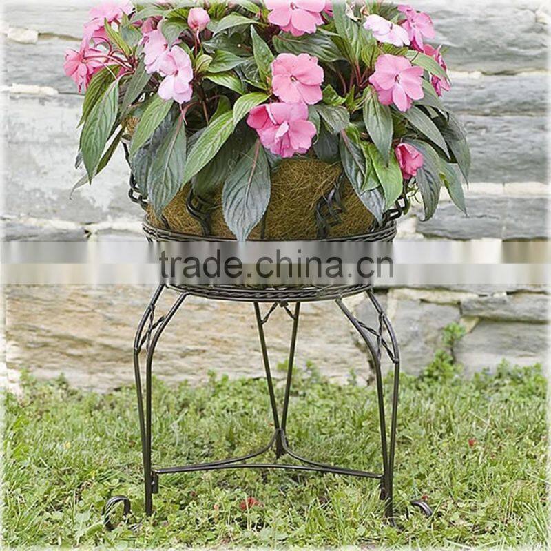 2016 Fashion high quality popular display black Metal wire flower pot stand