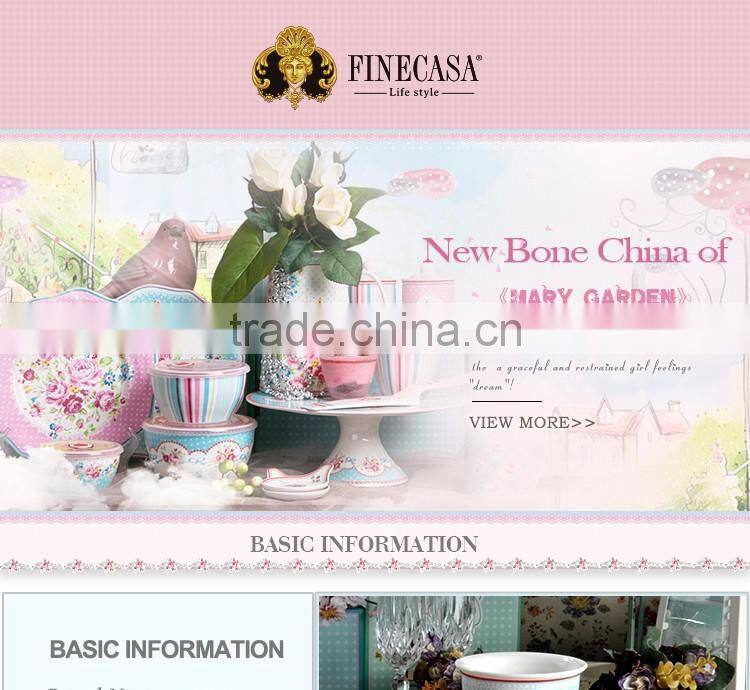 12oz Pink Flower Design Ceramic Double Wall Tumbler