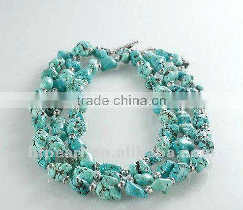 7" 10mm blue rondella turquoise bracelet