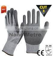 NMSAFETY 18 gauge new ESD glove sandy pu coated HPPE cut resistant glove