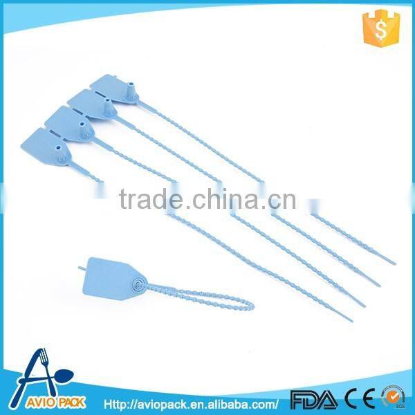 Customized adjustable beaded self locking airline plastic bag security seal with bar code