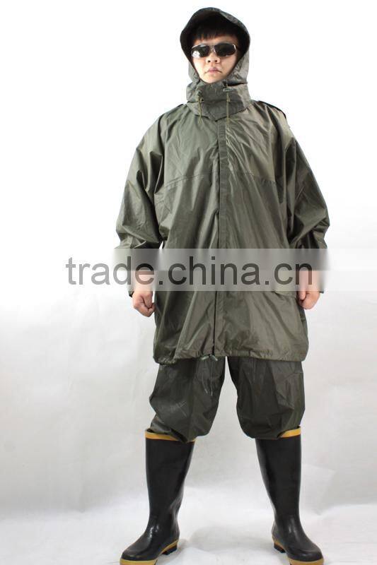 Rain coat for men military army poncho Polyester with PE PVC coating