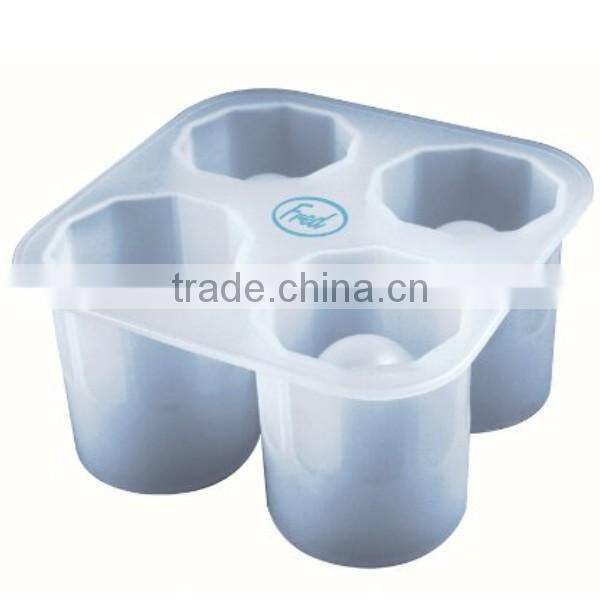 Silicone Cup Design Freeze Ice Cube Tray Jelly Chocolate Mold Mould 4 shots