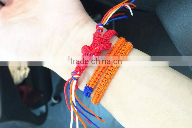 red white blue orange color cord handwoven macrame wrap bracelet braided friendship bracelet