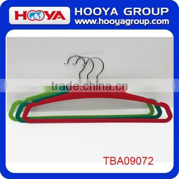 New Arrival ABS Plastic Velvet Hanger for Dresses/Suits With Notches Black as Customized Color
