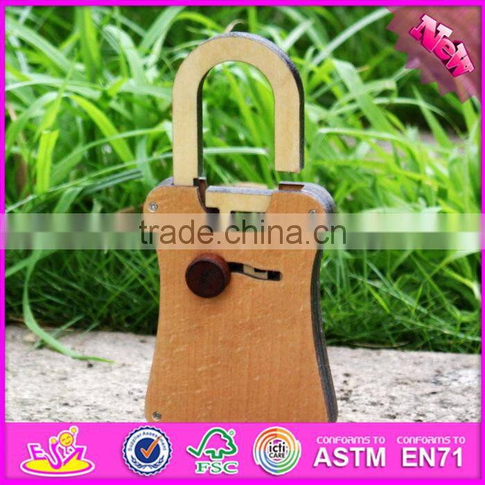 2016 new product kids wooden lock toy, top fashion children wooden lock toy W02A168