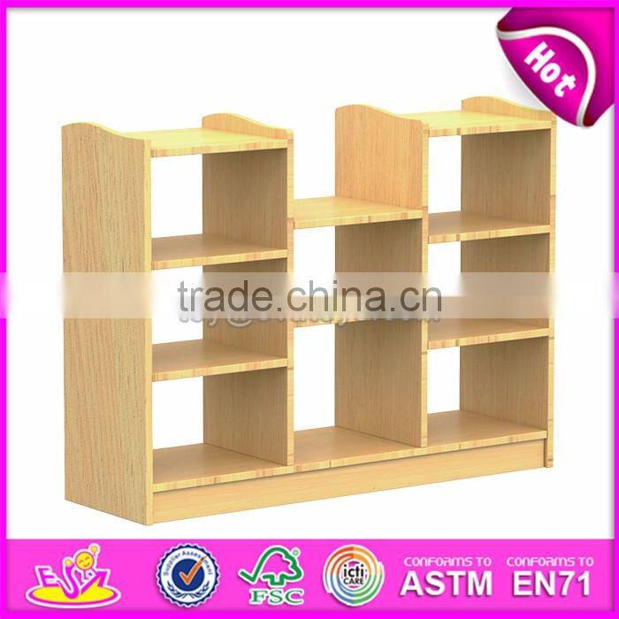 High quality kindergarten toy storage furniture cartoon wooden kids storage furniture W08C209