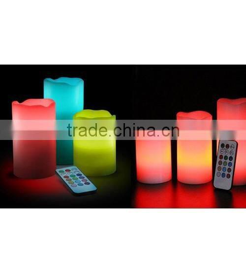 Multi color real wax led candle wireless remote control flameless candles make color changing