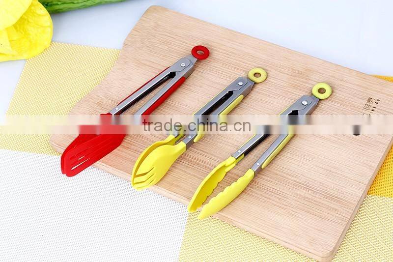 Restaurant Nylon Food Bread Tongs Stainless Steel