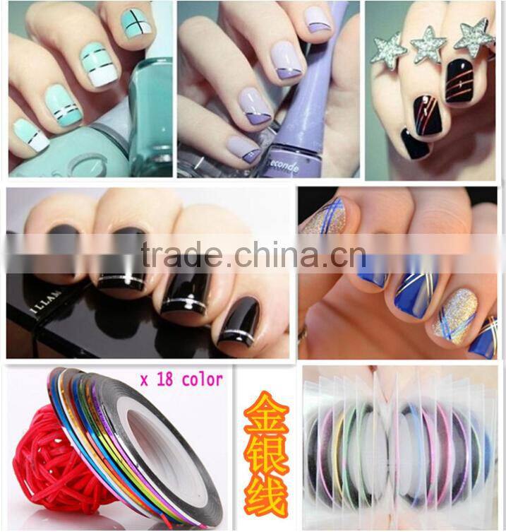DIY Nail Art Decoration 3D colorful Nail Tape nail art stripe tape