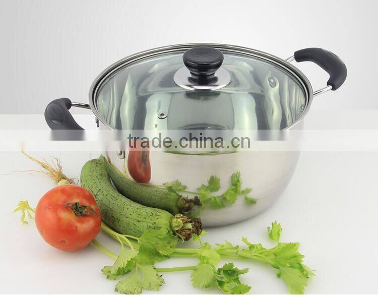 26cm Stainless Steel Soup Pot Kitchen Cooking Pot Stockpot for Gas and Induction Cooker