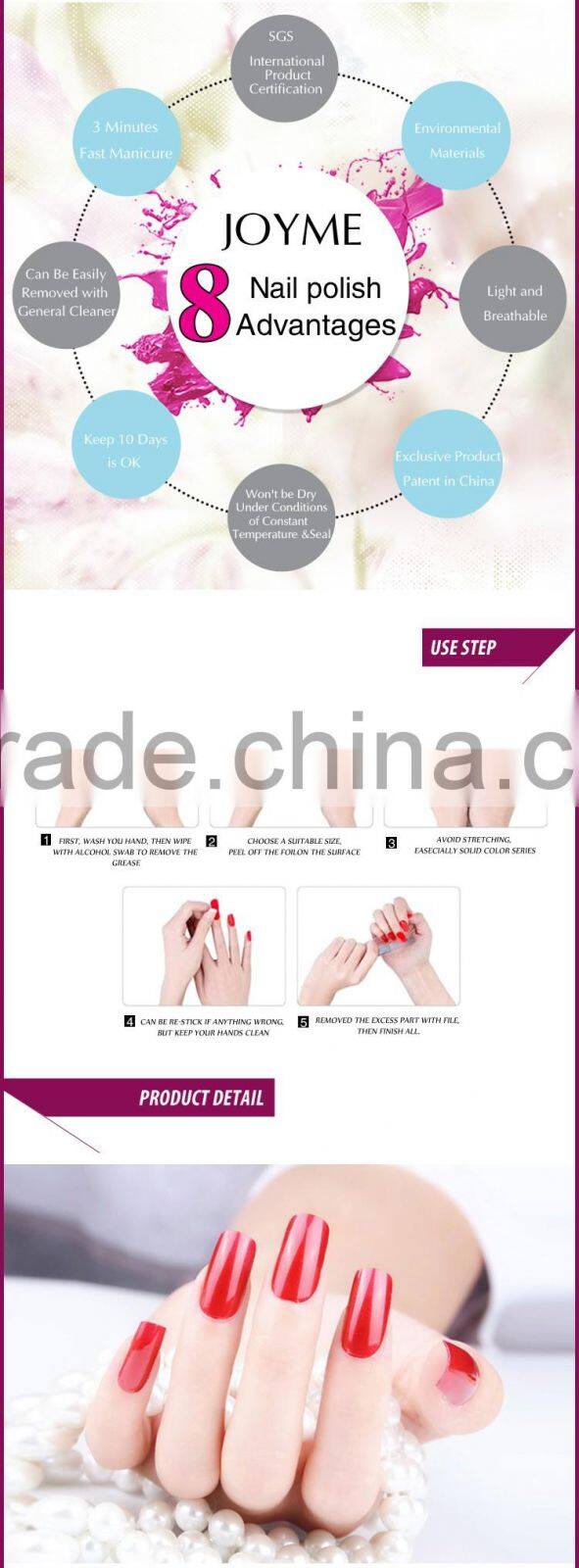 Fashional Style Colorful Nail Polish Strip For Nail Art Decoration