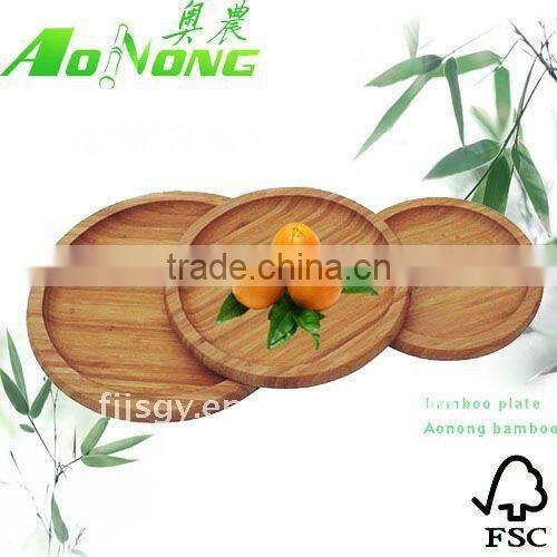 Natural bamboo wine party tray with a hole