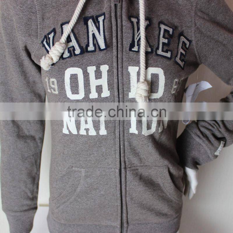 Lady Knitted Embroidery Zipper-Up Hoody