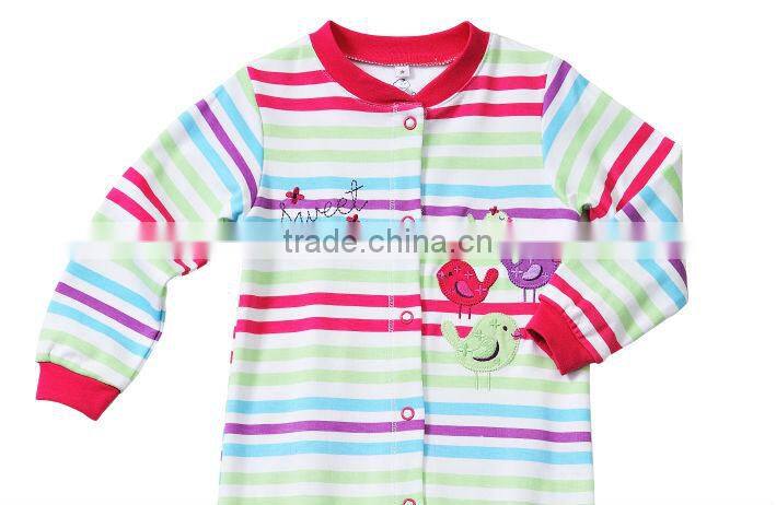 cotton yarn dyed jersey baby romper