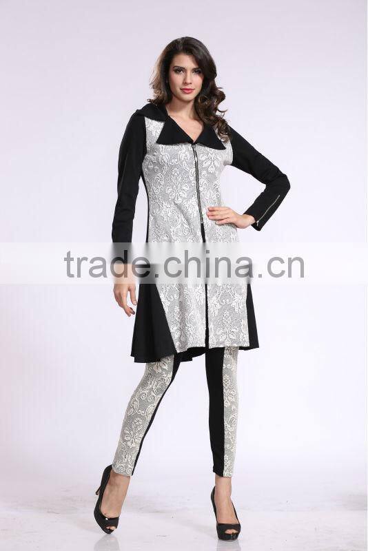 2014 New Arrival Women Hit Color Stitching Zipper Suit Designer Blazers