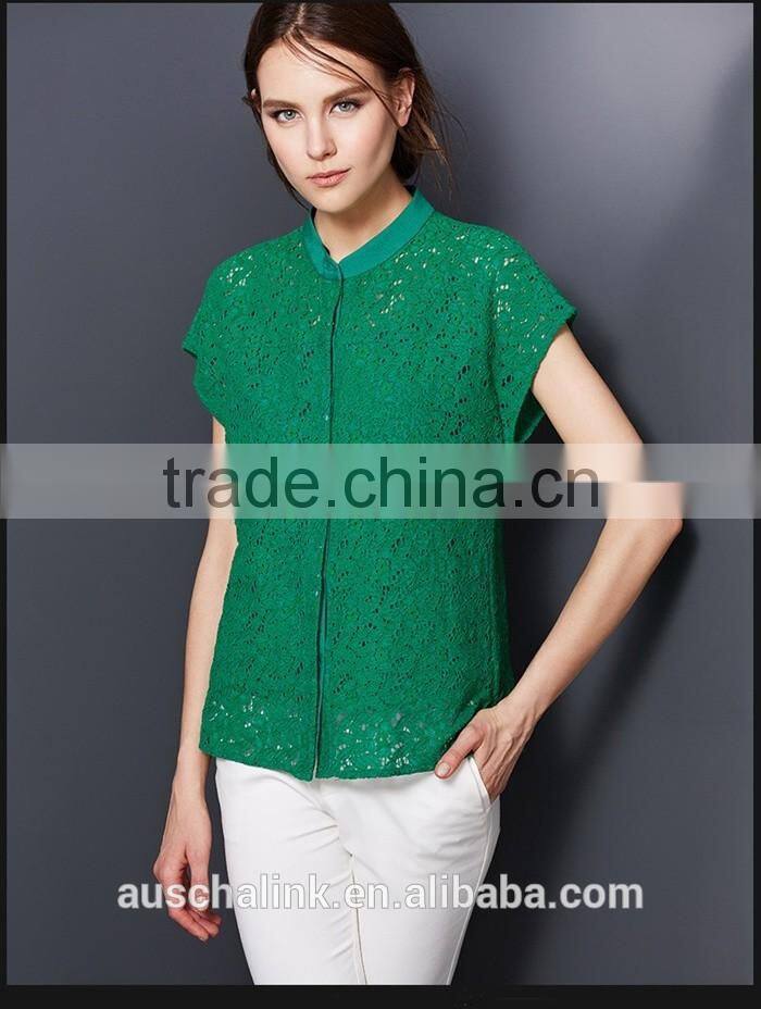 2016 best selling high quality ladies lady lace tops latest design