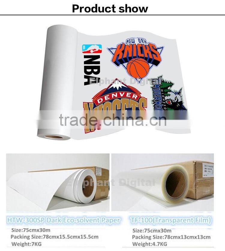 Dark and Light Eco solvent heat transfer paper for clothing