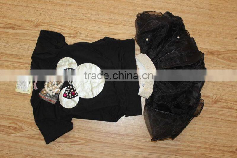 GZY 2016 Children Girl Cotton T-shirt and Chiffon Dress in Bulk