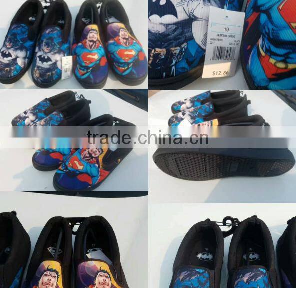 Adult Cartoon Pattern Black Canvas Shoes No Name Brand Slip On Casual Shoe Surplus Stock Liquidation