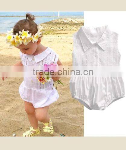 2017 latest Wholesale fashion newborn girl rompers 2017 summer kid Bodysuit Clothing white baby clothes baby bubble romper