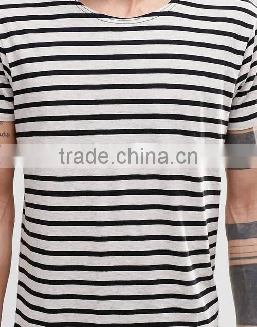 Cheap high quality striped men crew neck t-shirt manufacturers in China