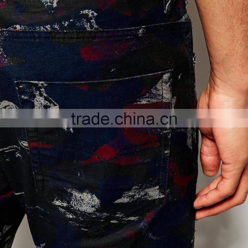 all over print custom made pantalones jeans men from China