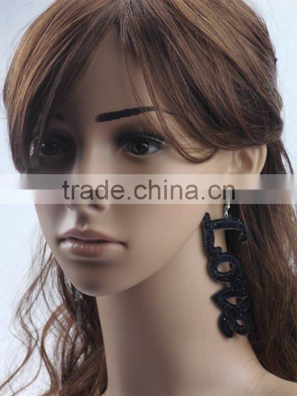 new design acrylic LOVE letter earrings 2015 Punk earring jewelry Hip Hop custom acrylic letter earring