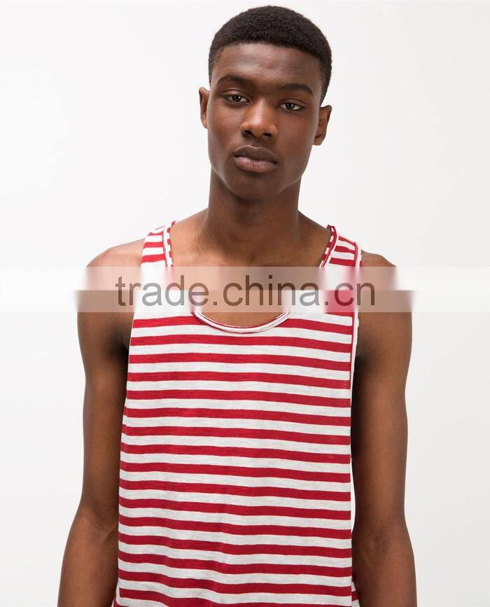 Classic red stripe 100%cotton tank tops