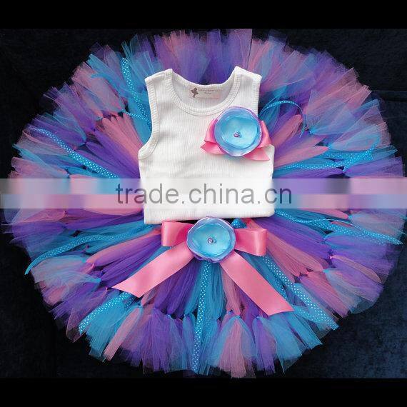 Baby Girls Pettiskirt Set Dress With Top Girls Fluffy Tulle Chiffon Fairy Pettiskirt Sets